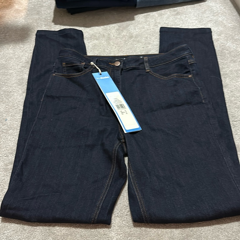 NWT Long Tall Sally size 10 dark wash skinny jeans, 38 inseam